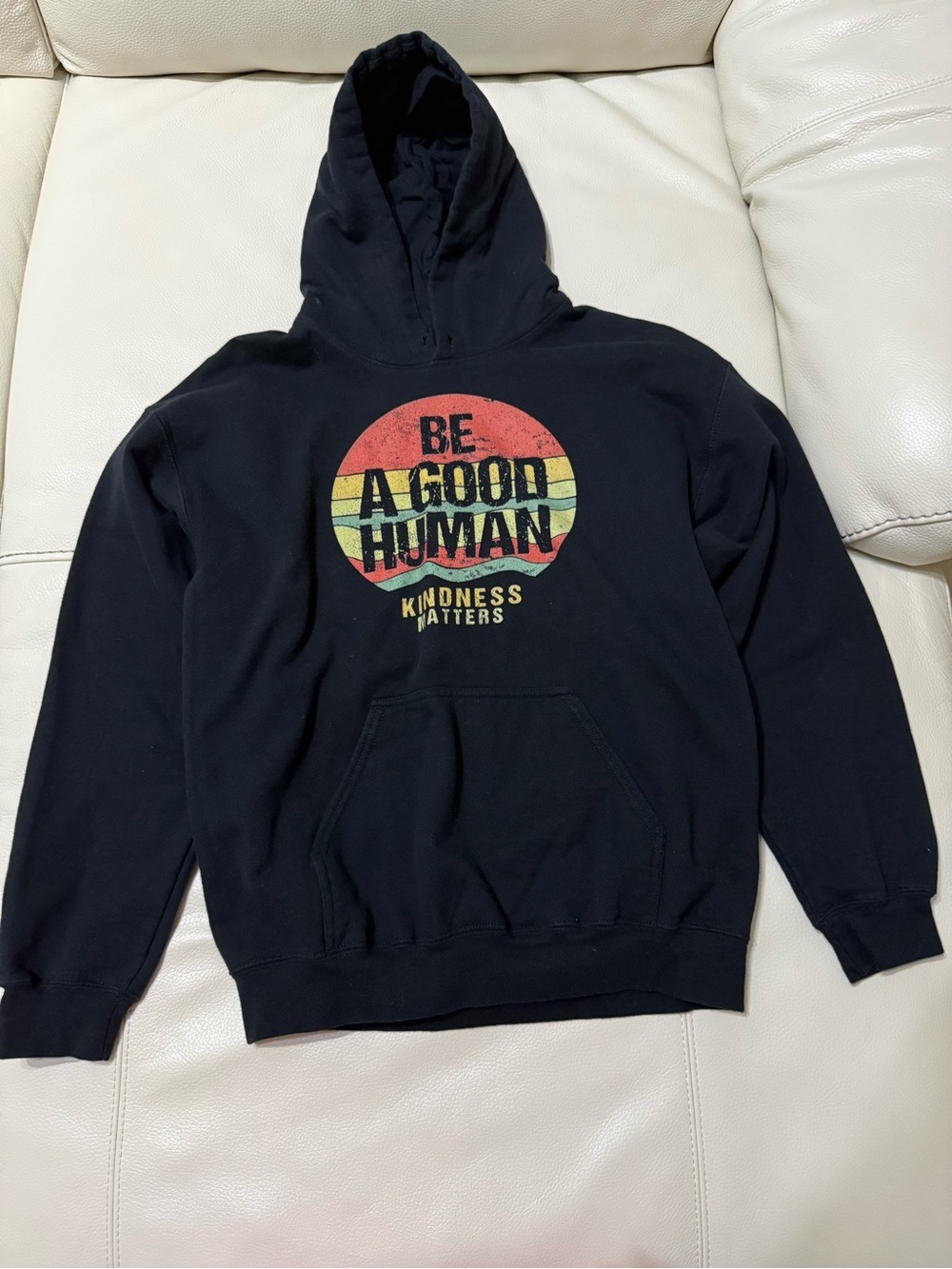 Be A Good Human Black Hoodie - Kindness Matters Size: Medium - Picture 3 of 5